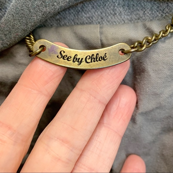 See By Chloe Grey Wool Blazer Two-Button Preppy Grannycore Style Size 10 - Picture 9 of 11